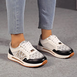 Breakj Thick-Soled Women's Shoes In The Autumn Of 2024 New Printing Round Head Shallow Mouth With Casual Sneakers For