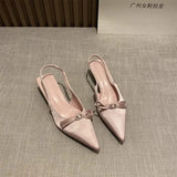 High-Heeled Baotou Sandals Fairy Shoes 2024 New Spring And Summer French With Skirt Back Empty Tripping Single