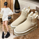 Breakj Integrated Snow Boots Mini Short-Bodi Thick Bottom Heightening Women's Winter 2025 New Velvet Thick Cotton Shoes Snow