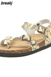 2023 New Summer Beach Cork Sandals Casual Women Outside Non-slip Double Buckle Sandalias