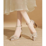 Breakj Shoes Women 2025 New Bridal Show Hedley Wedding Dress Two French Coarse Heel Not Tired Of Beautiful High Heels