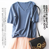 Sweater 2020 New Female V-neck Short-sleeved Knitted Pullover Jumper Pull Femme Clothes Loose Designer