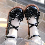 Lolita Shoes Femme Fashion Lace Zapatillas Mujer 2022 spring Heart Patchwork Woman Flats Mix Color Buckle Ladies