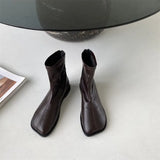 Breakj Boots Martin Boots Female British Wind Spring And Autumn Single Boots 2024 New Square Head Flat Bottom Show Thin Chelsea Ankle