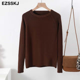 basic autumn winter thick Sweater Women long sleeve o-neck Soft Knit sweater Pullovers solid female Jumper
