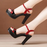 Women's High-Heeled, Thick-Heeled Sandals Women's 2023 Summer New Thick-Soled Waterproof Platform With Open
