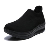 Summer Vulcanized Women Shoes Thick Sole Women Sneakers Light Weight Walking Leisure Sock Shoes Solid Color Footwear
