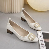 Square Heels Women's 2023 Spring And Autumn New Professional Work Shoes Temperament Fairy Style Single Women's Thick