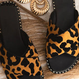 Women Flip Flops Leopard Print Summer 2022 Slippers Woman Casual Flats Cross Open Toe Female Lady Slides Slippers Sandals