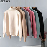 color basic sweater thick Sweater Women Pullover Casual Turtleneck Long Sleeve Knit Sweater Female