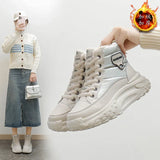 Breakj Cotton Shoes Women Winter Plus Velvet And Thick Snow Boots 2024 Casual High Top Bread Shoes Women