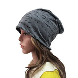 Turban Cap Female Skullies Casual Thin Beanie Hat Letter Hat Unisex Hip-Hop Hats Men Headwear Cotton