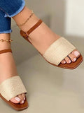 Summer Sandals Women Flats Open Toe Slip-On Outdoor Beach Flat Shoes for Women Classic Casual Solid Color Sandals 2021