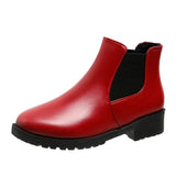 Size Short Boots Children's 2023 Spring And Autumn New Red Martin Boots Round Head, Thick Heels, Medium Heels, Tight Short