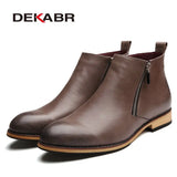 2022 Men Boots Comfortable Black Winter Warm Waterproof Fashion Ankle Boots Casual Men Pu Leather Snow Boots Winter