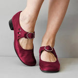 Breakj 2023 Spring New Low Heel Buckle With Shallow-Mouth Single Shoe Size 40-43 Single