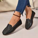 And Autumn 2025 New Single-Shoe Women's Version Of The Round Head Large-Size Flat Bottom Low-Heeled Casual Wear Bean