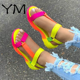 2020 INS Hot Sale Women Sandals Summer Shoes Woman Peep-toe Comfortable Sandals Slip-on Flat Casual Shoes Sandals Female Plus