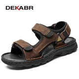 Size 48 Male Genuine Leather Sandals Summer Casual Men Shoes Vacation Beach Shoes Fashion Outdoor Non-Slip
