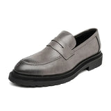 Breakj Shoes Male Fashion British Wind One Foot Pedal Lazy Loafers Business Wear Breathable Casual Leather Shoes