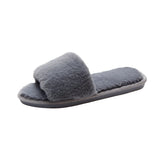Autumn And Winter Cotton Slippers Indoor Korean Version Home Flat Open Toe Word Trawl Red Fashion Short