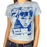 Y2K Summer Short Sleeve T-shirt Girls Creative Figure Printing Round Collar Tops Slim Base Shirt Harajuku Tee