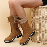 Women's Boots Autumn Fashion Mid-calf Martin Boots Women Non Slip Snow Boots Side Zipper Size 43 Platform Boots Botas