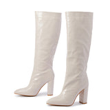 Show The Same Pointed Thick Heel Over The Knee Boots Of The New Winter