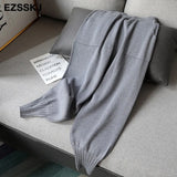autumn winter chic Harem Pants Women Loose Trousers female Knitted Pants knit Trousers With Pockets Radish