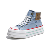 Breakj 2024 New Korean Version Canvas Shoes Schoolgirls Wear Two Thick Platform Casual Shoes Ins Tide Board Shoes Women's Shoes BR
