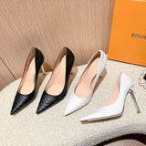 2023 New White High Heels, Women's Heels, Sexy Temperament, Pointed Work Shoes, Professional Single