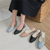 Women's Solid Sandals Covered Toe Casual Sandals Female Flat Buckle Slides Women Shoes sandalia