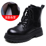 Breakj Leather Retro British Style Martin Boots 2025 Autumn And Winter New Fashion Casual Women's Boots Thick Bottom Increase Short