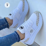 Breakj Women's Casual Wedge Heel Sneakers 2024 New Plus Size Strap With A Single Size