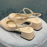 Breakj Sandals Female 2023 Summer New Fashion Temperament Fairy Lacquer Leather Mary Jane Women's Shoes Shallow High