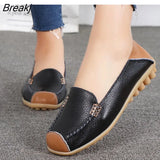Spring Autumn Shoes Woman Genuine Leather Women Flats Female Moccasins Shoe Slip On Women's Loafers Big Size