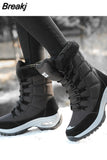 Boots Women Non-slip Waterproof Snow Boots Ankle Platform Winter Shoe Booties with Thick Fur Thigh High Boots Botas