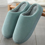 Winter Keep Warm Slipper Home Plush Slides Solid Color Women Warm Indoor Beadroom Hourshold Shoes Men Cotton