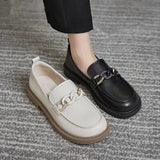 Loafwomen Autumn 2023 New Fashion Versatile Thick British Style Small Leather Shoes Pedal Jk Single
