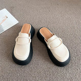 Baotou Muller Semi-Slippers For Women To Wear 2023 New Korean Version Of Korean Pastry Bottom Beach Cool