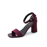 2020 Women Summer Ankle-Wrap Shoes 5CM Gladiator Sandals Women Square heel Sandals Party Wedding Shoes 7CM Ladies