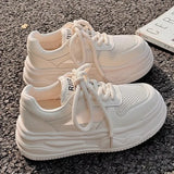 Spring, Summer And Autumn New Style Thick-Soled Casual White Shoes With High Comfort And All Kinds Of Muffin Women's Low Upper