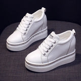 white Shallow Mouth Women Sports Shoes Casual Wedge Women Vulcanized Shoes Outdoor Wedge Shoe Women Platform