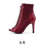 Women's Summer Boots Gladiator Sandals Sexy Black Shoes New High Heels Footwear Lace-up Pole Dance Elegant Fashion Free