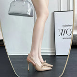 Breakj Sandals Women 2025 New Patent Leather And Professional Work High Heels With Back Empty Single