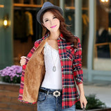 Winter New Arrivals Warm Women Plus Velvet Thicke Plaid Shirt Style Coat Jacket Woman Casual Tops Clothes Female