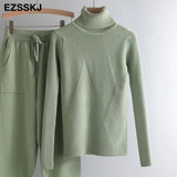 thick Knitted Women high neck Sweater Pullovers Turtleneck Autumn Winter Basic Women Sweaters Slim khaki jacket