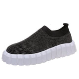 2022 Spring New Women Platform Shoes Rhinestone Thick Bottom Sneakers Women Vulcanized Shoes Fashion Sneakers Large