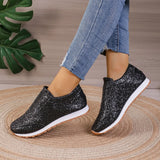 Breakj New Sequins Sports Leisure Shallow Mouth Flat Bottom Round Head And One Foot Pedal Women's