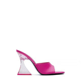 Breakj R 2023 New Transparent High Heel Summer Red Rubber Coarse Leather Mouth Casual High Heel High Heel
